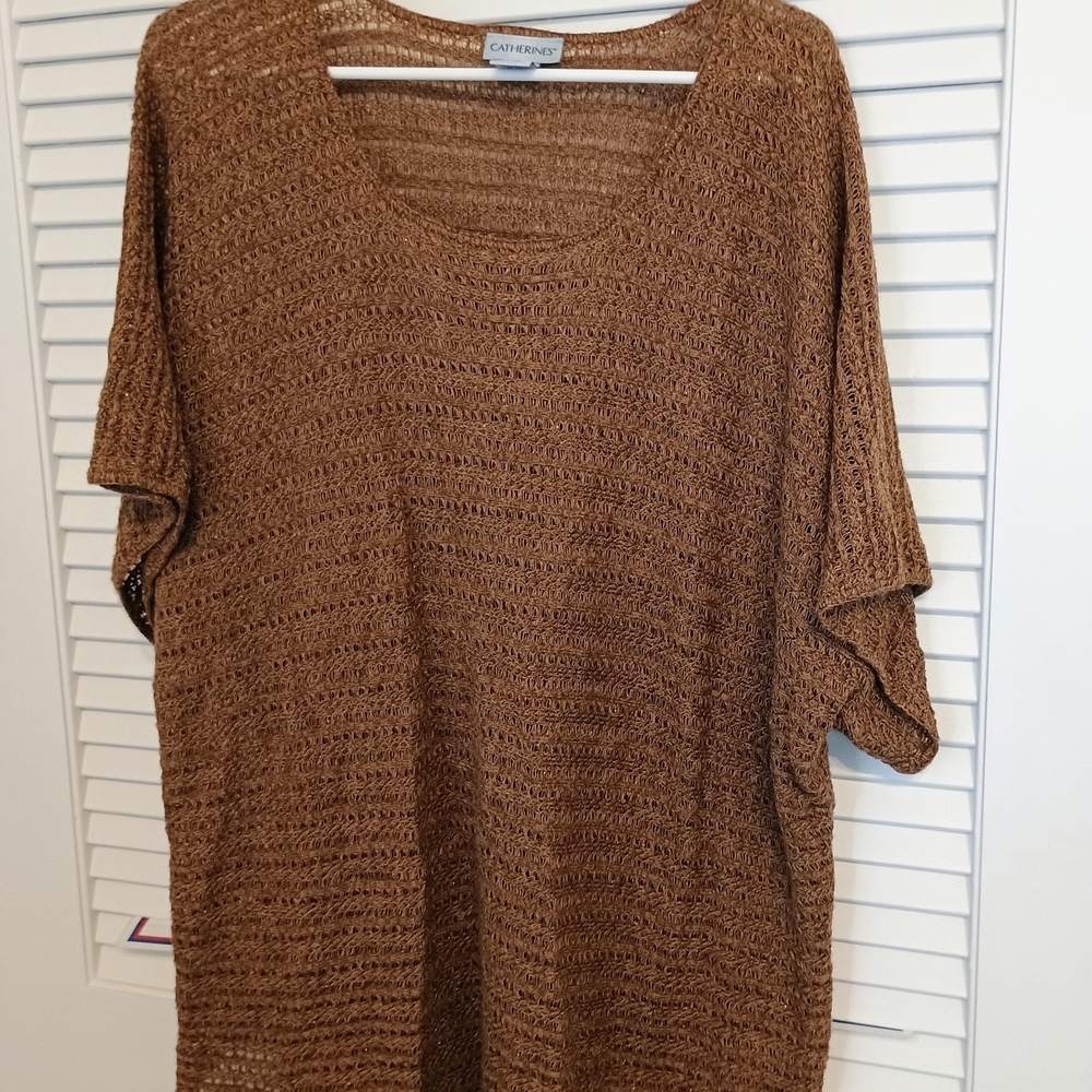 Catherines Brown Knit Blouse
